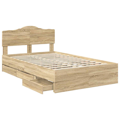 Struttura del letto con cassetto Rovere Sonoma 120 x 200 cm | homemem39