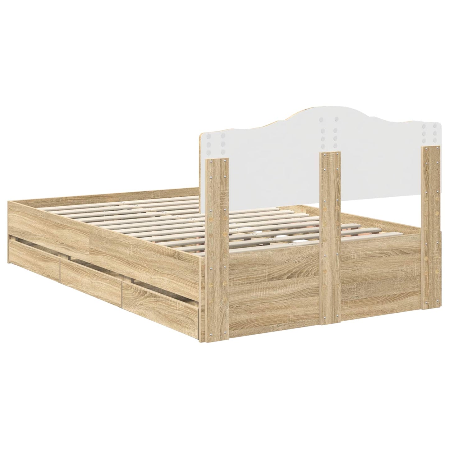 Struttura del letto con cassetto Rovere Sonoma 120 x 200 cm | homemem39