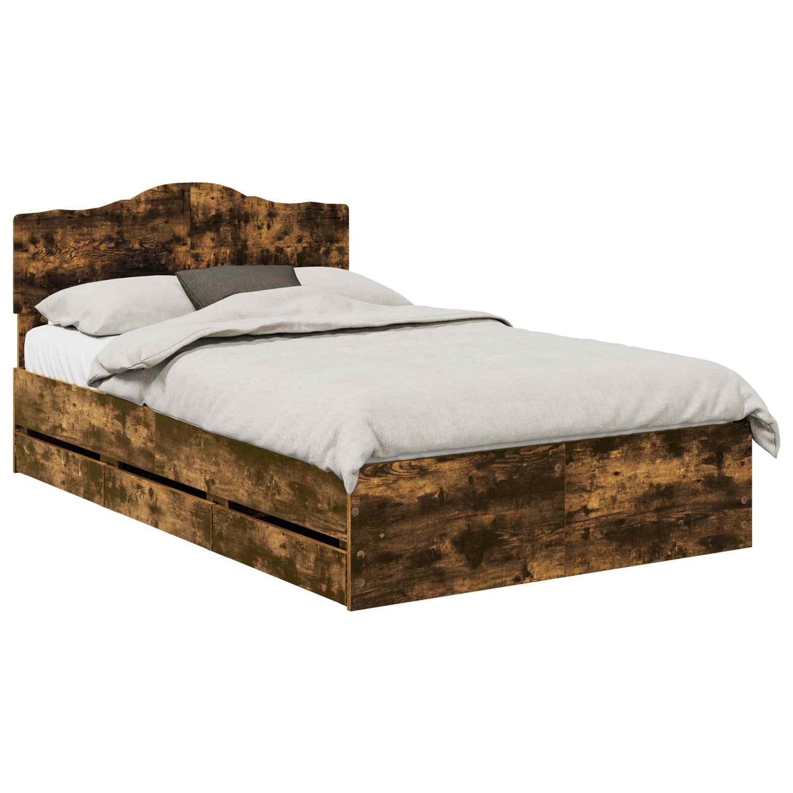 Struttura del letto con cassetto Rovere fumé 120 x 200 cm | homemem39
