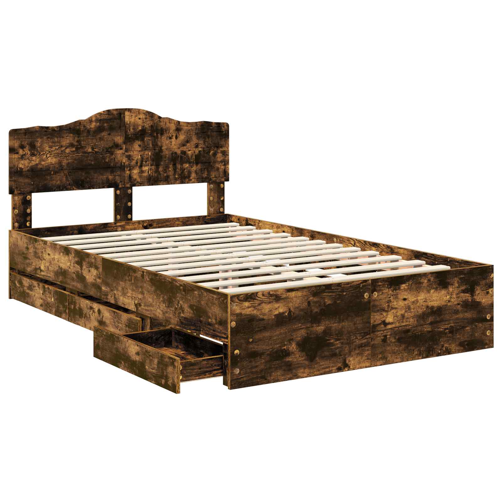 Struttura del letto con cassetto Rovere fumé 120 x 200 cm | homemem39
