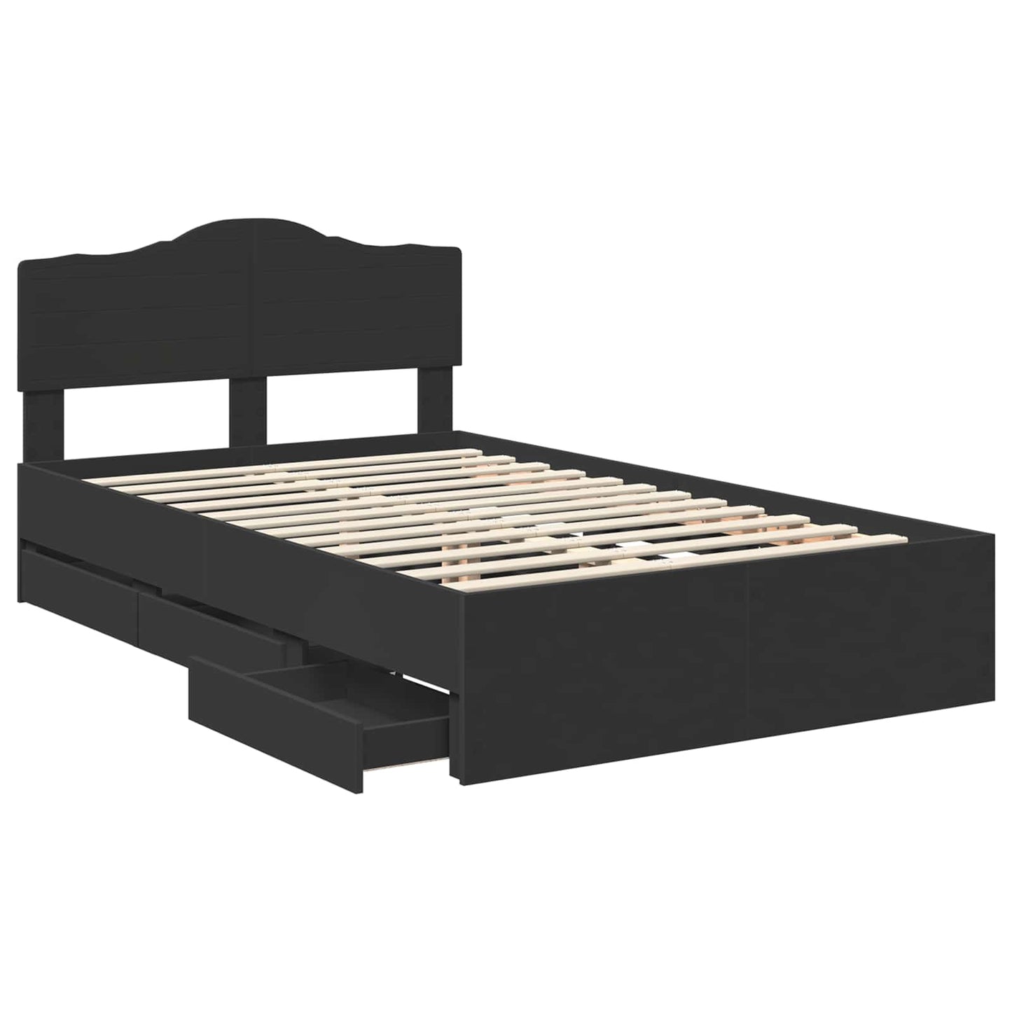 Struttura del letto Nero 120 x 200 cm Legno Ingegnerizzato