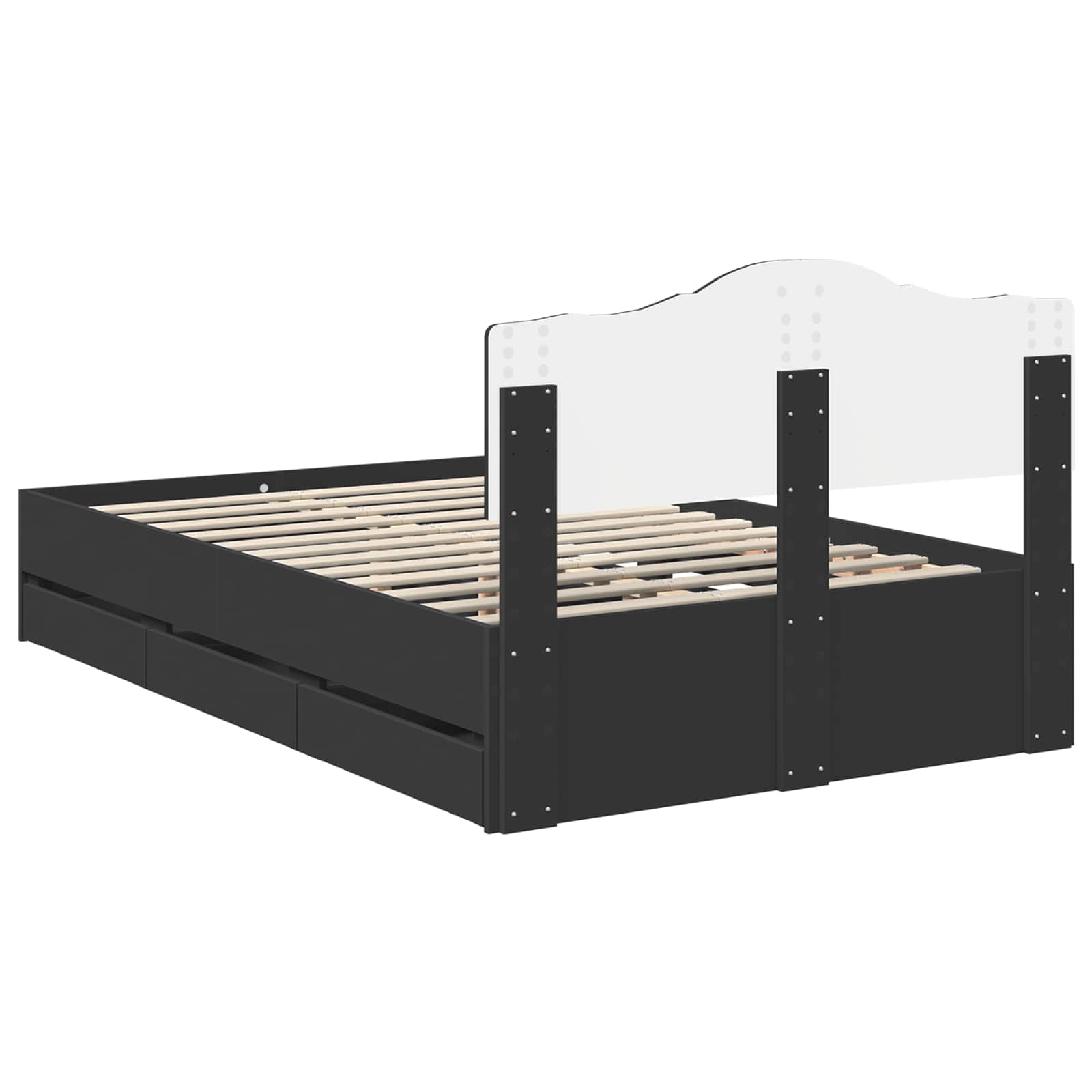 Struttura del letto Nero 120 x 190 cm Legno Ingegnerizzato | homemem39