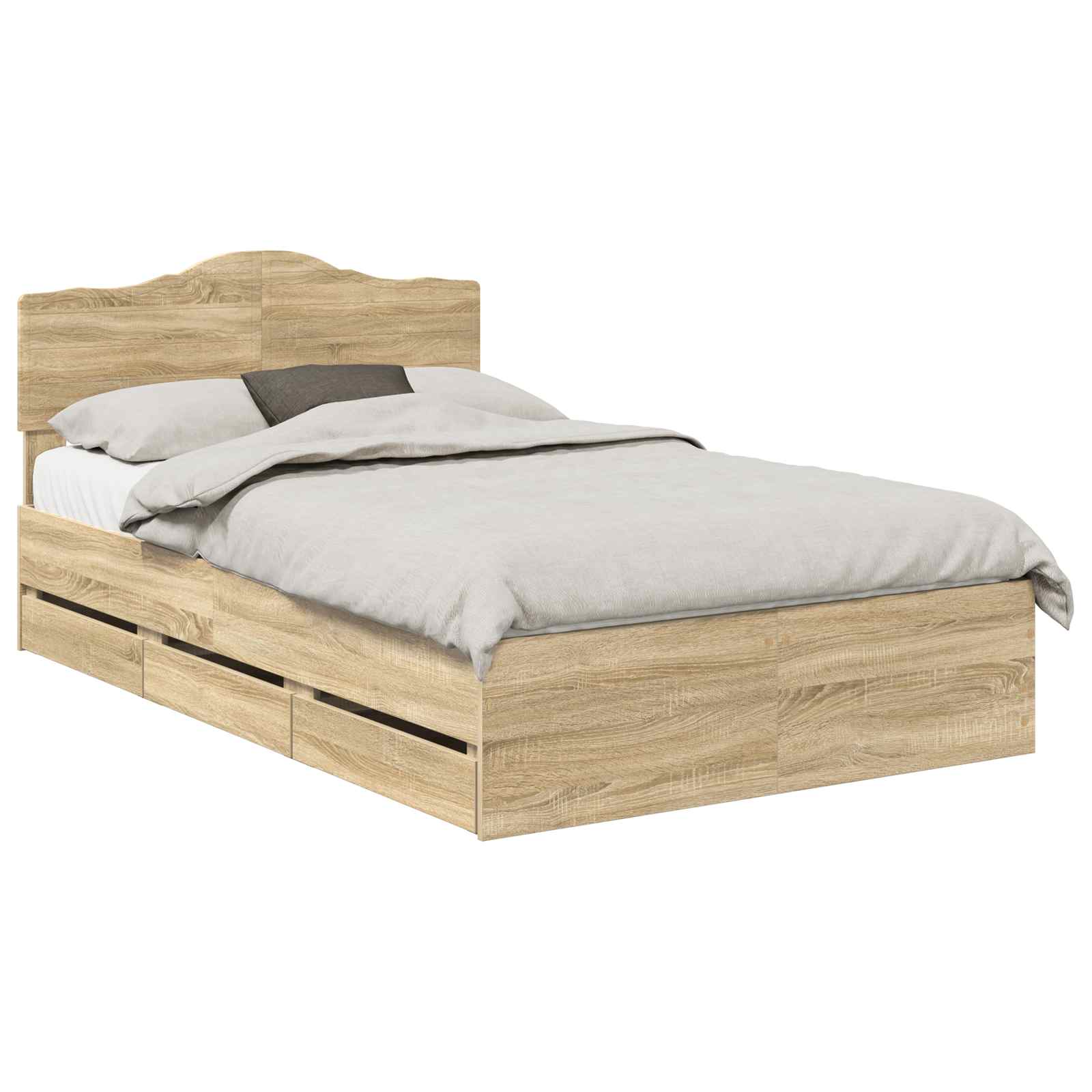 Struttura del letto con cassetto Rovere Sonoma 120 x 190 cm | homemem39
