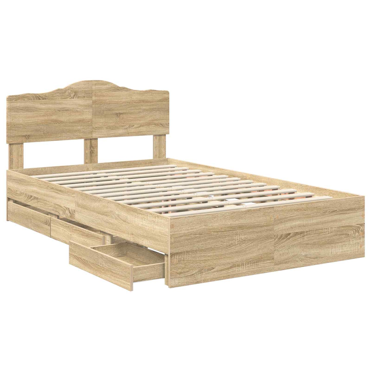 Struttura del letto con cassetto Rovere Sonoma 120 x 190 cm | homemem39