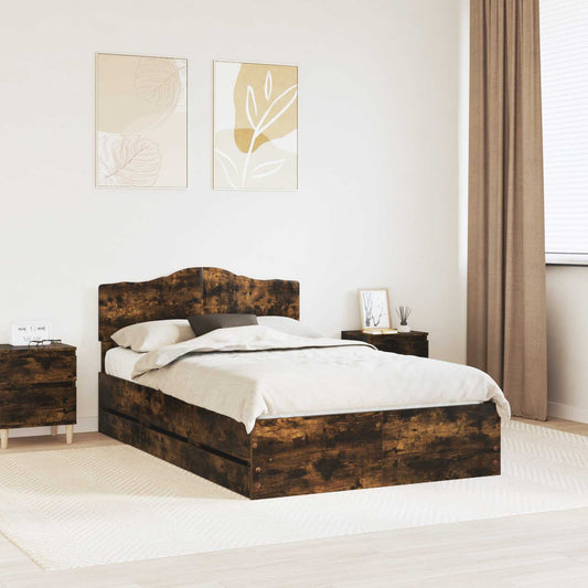 Struttura del letto con cassetto Rovere fumé 120 x 190 cm | homemem39