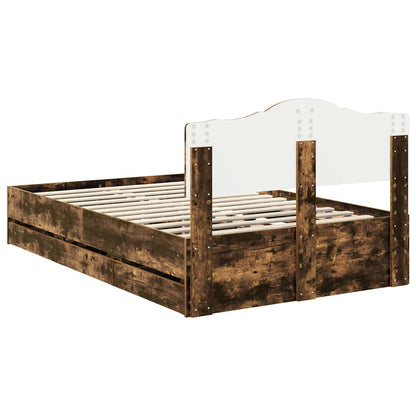 Struttura del letto con cassetto Rovere fumé 120 x 190 cm | homemem39