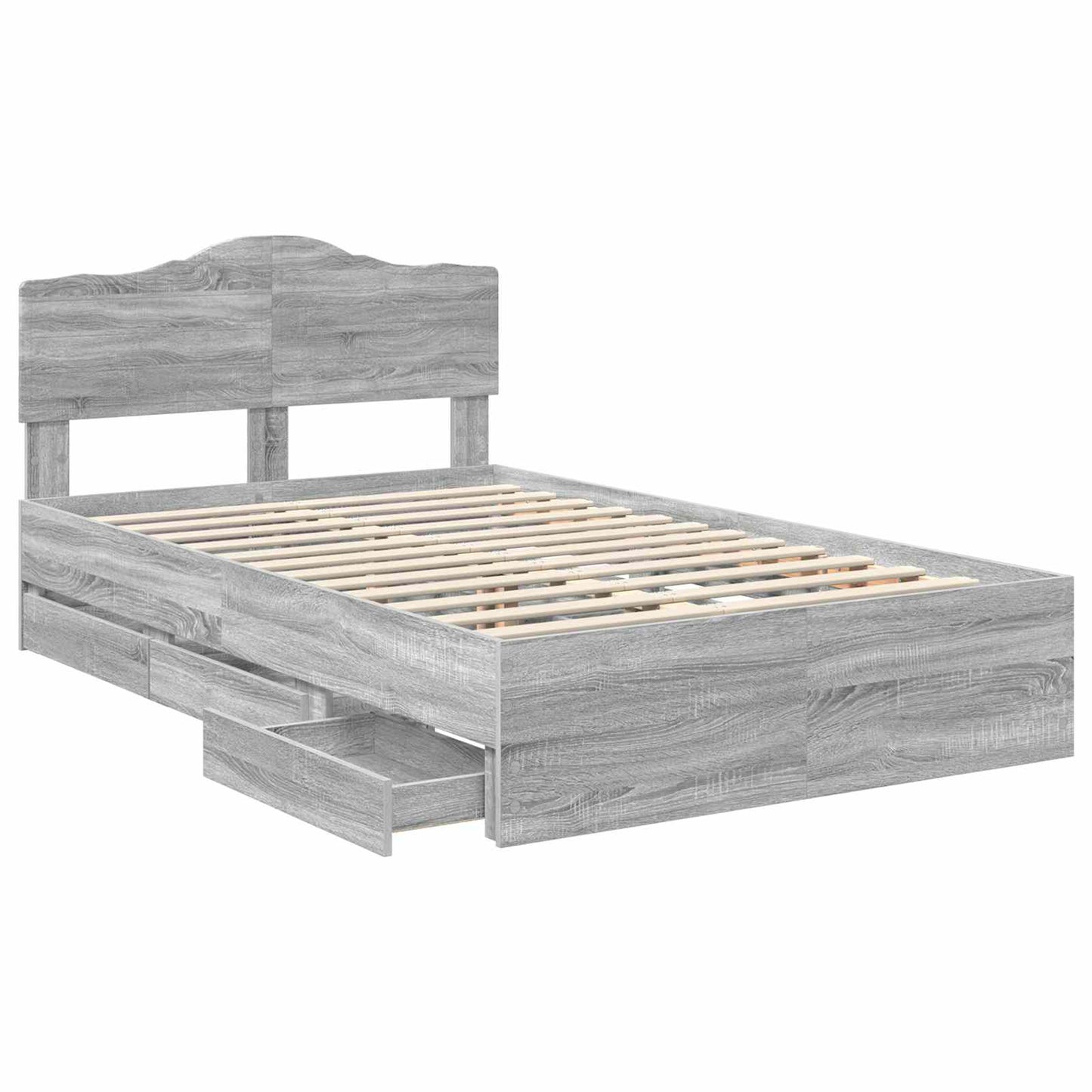 Struttura del letto con cassetto Grigio Sonoma 120 x 190 cm | homemem39