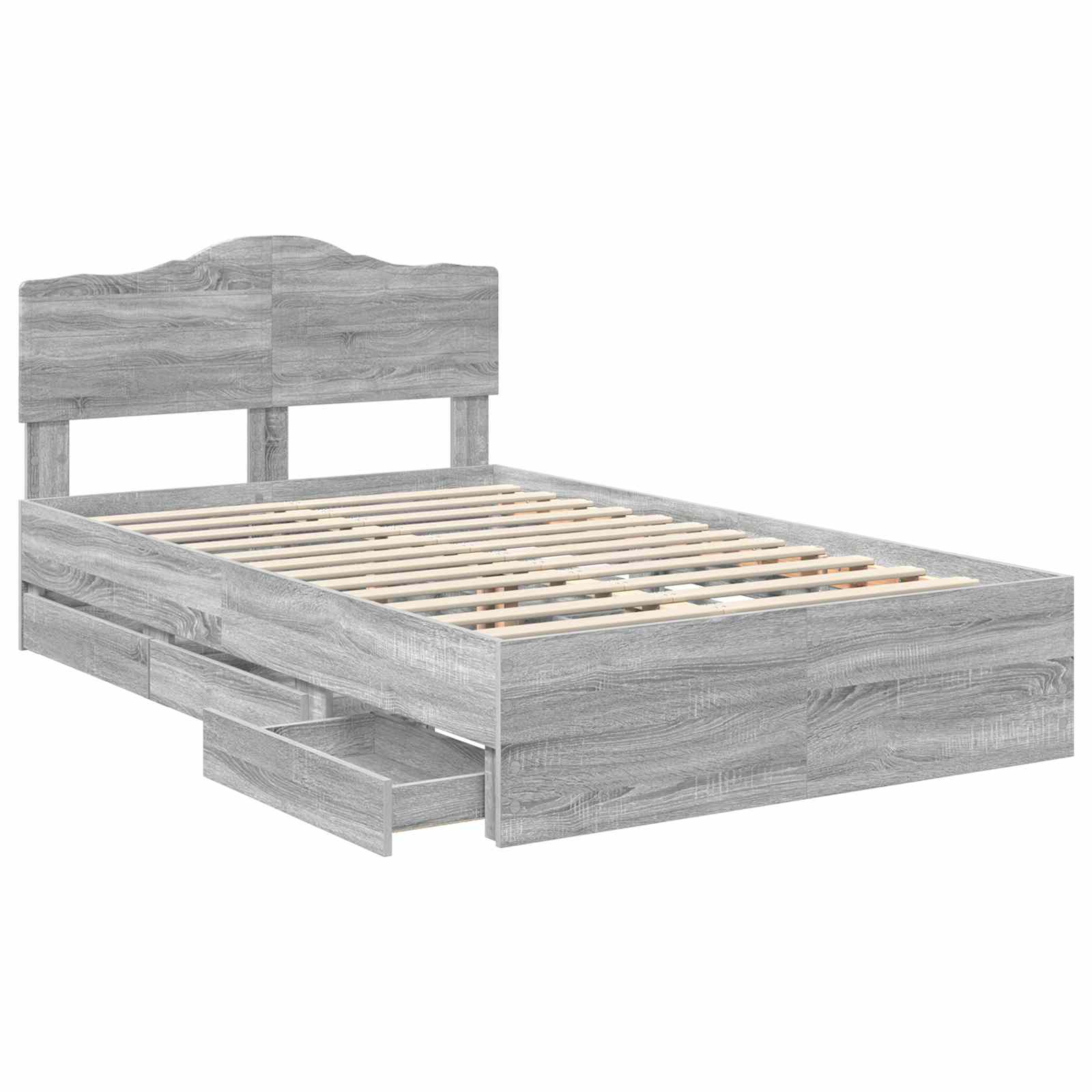 Struttura del letto con cassetto Grigio Sonoma 120 x 190 cm | homemem39
