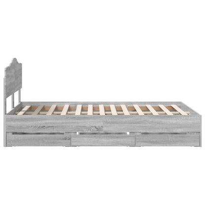 Struttura del letto con cassetto Grigio Sonoma 120 x 190 cm | homemem39