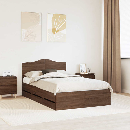 Struttura del letto con cassetto Rovere Marrone 120 x 190 cm | homemem39