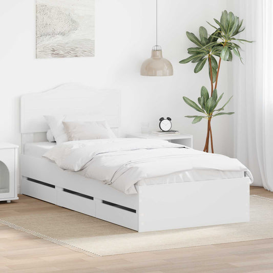 Struttura del letto Bianco 100 x 200 cm Legno Ingegnerizzato | homemem39