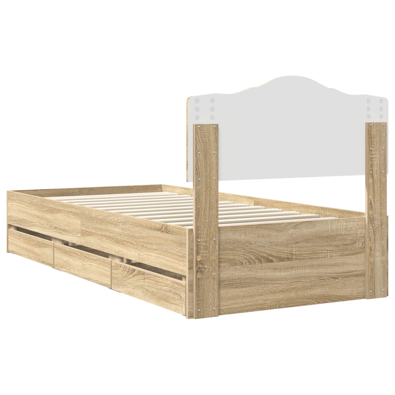 Struttura del letto con cassetto Rovere Sonoma 100 x 200 cm | homemem39