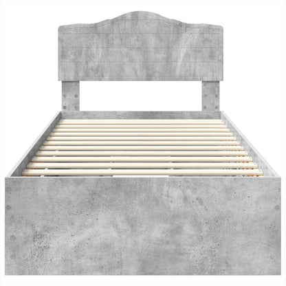 Struttura del letto con cassetto Grigio cemento 100 x 200 cm