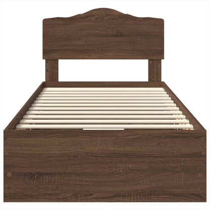 Struttura del letto con cassetto Rovere Marrone 100 x 200 cm