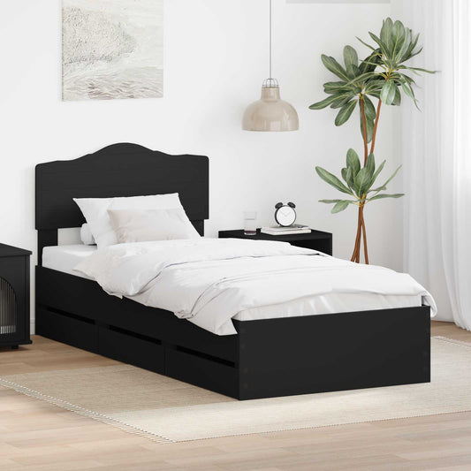 Struttura del letto Nero 90 x 200 cm Legno Ingegnerizzato | homemem39