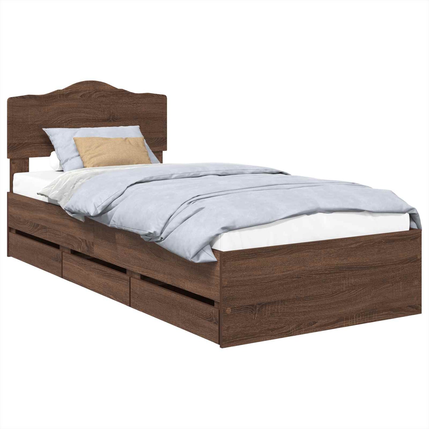 Struttura del letto con cassetto Rovere Marrone 90 x 190 cm