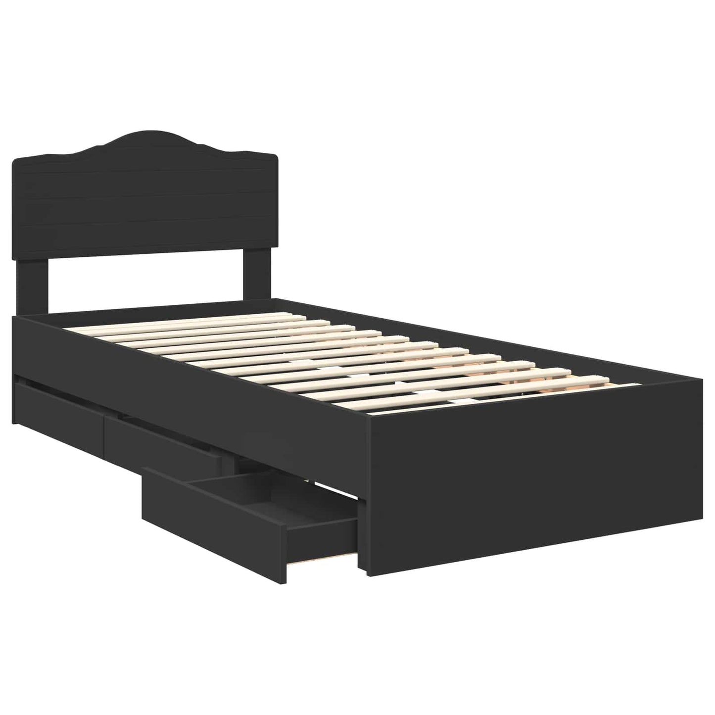 Struttura del letto Nero 90 x 200 cm Legno Ingegnerizzato