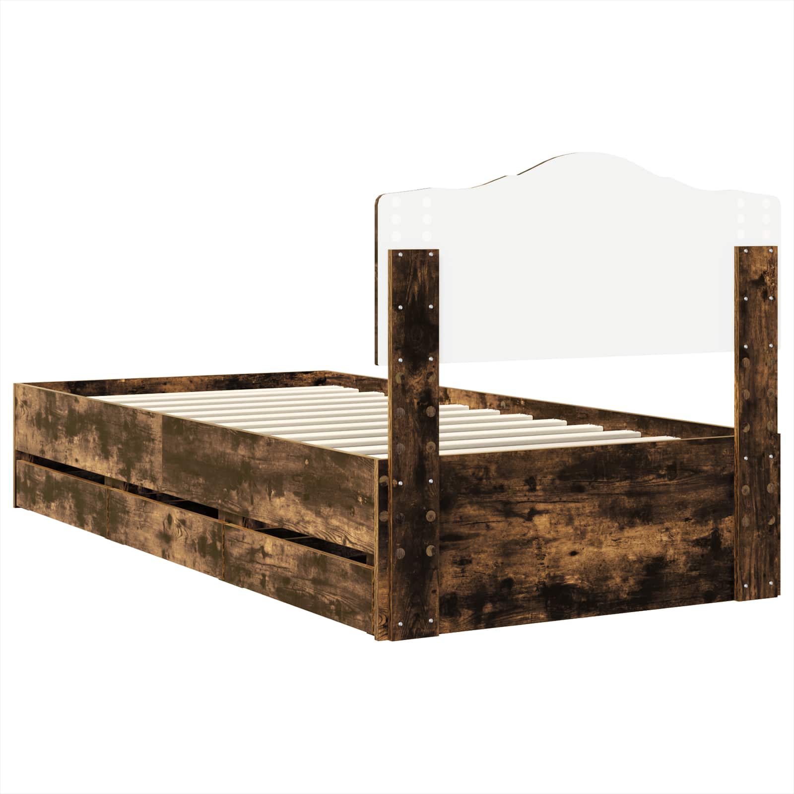 Struttura del letto con cassetto Rovere fumé 90 x 190 cm | homemem39