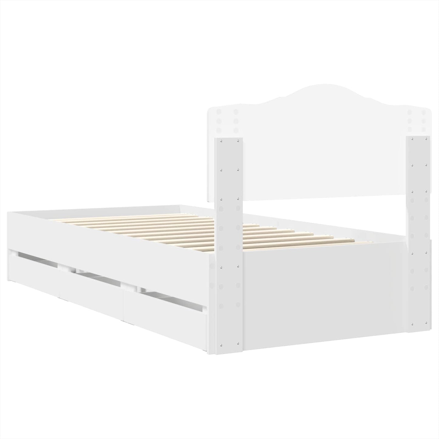 Struttura del letto Bianco 75 x 190 cm Legno Ingegnerizzato | homemem39