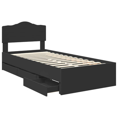 Struttura del letto Nero 75 x 190 cm Legno Ingegnerizzato