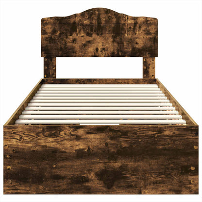 Struttura del letto con cassetto Rovere fumé 75 x 190 cm
