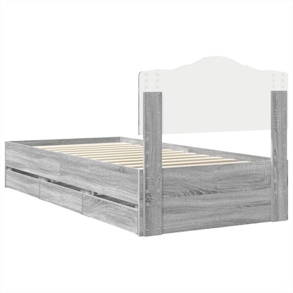Struttura del letto con cassetto Grigio Sonoma 75 x 190 cm