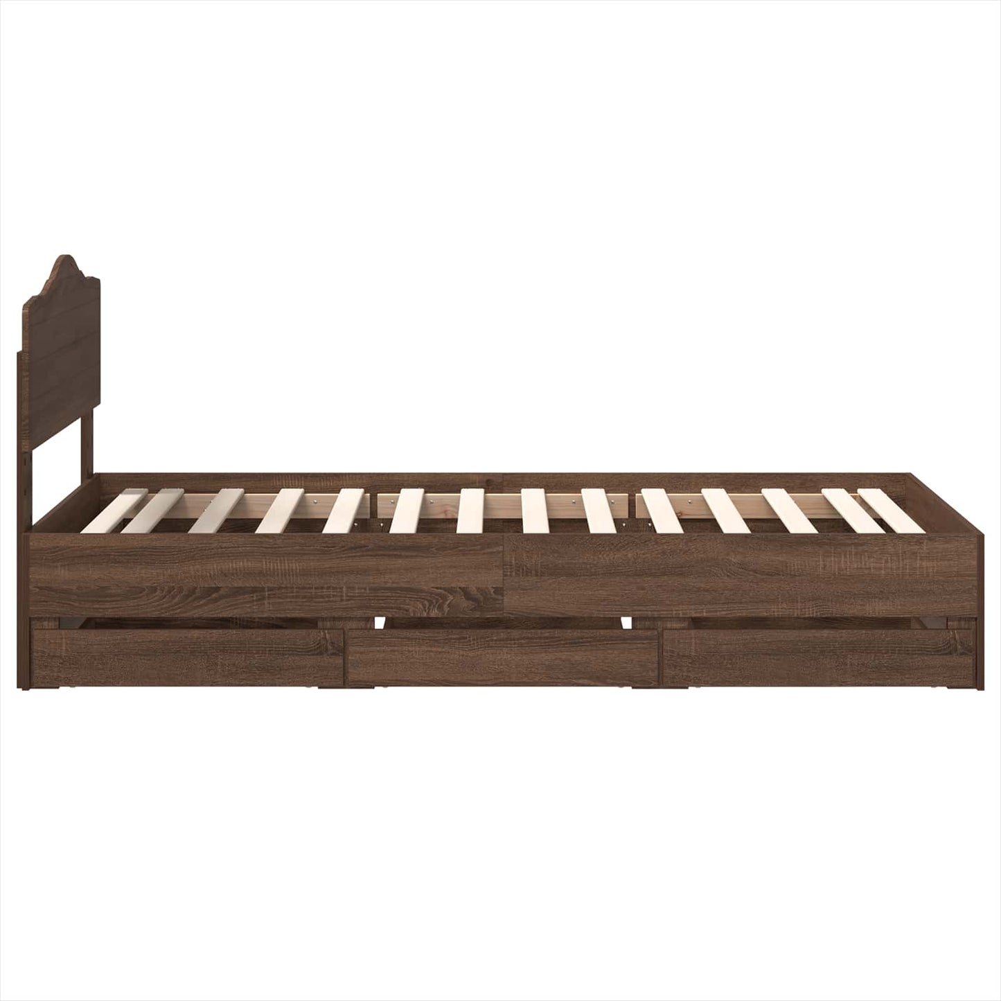 Struttura del letto con cassetto Rovere Marrone 75 x 190 cm