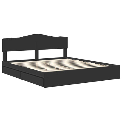 Letto con Contenitore Nero 200 x 200 cm Legno multistrato | homemem39