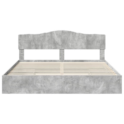 Letto con Contenitore con testiera Grigio cemento 200 x 200 cm | homemem39