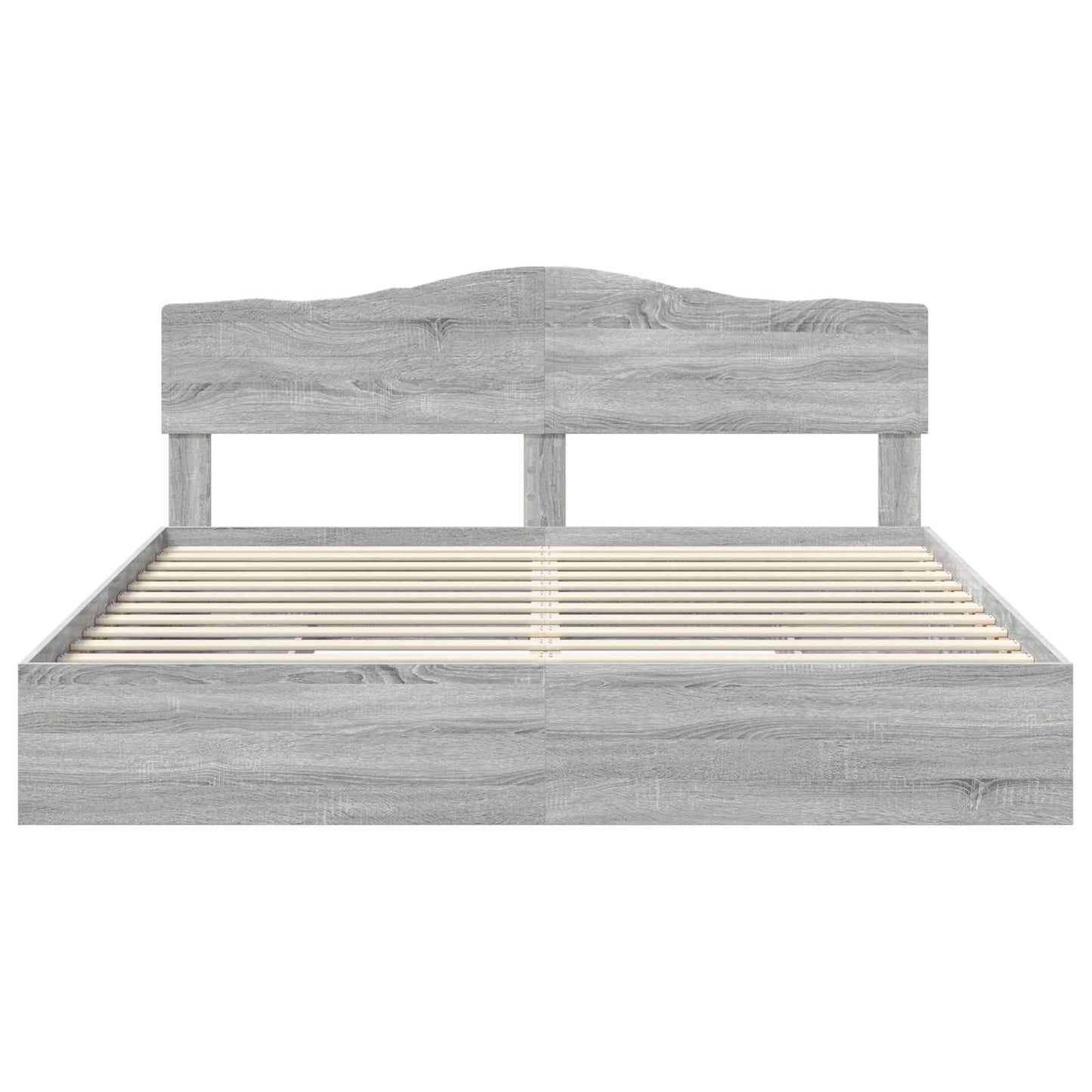 Letto con Contenitore con testiera Grigio Sonoma 200 x 200 cm | homemem39