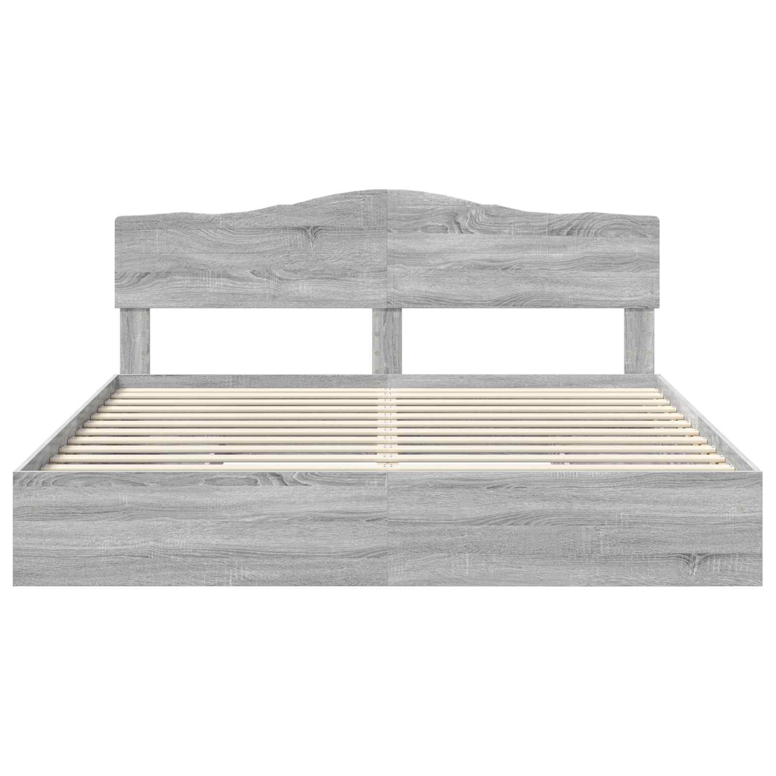 Letto con Contenitore con testiera Grigio Sonoma 200 x 200 cm | homemem39