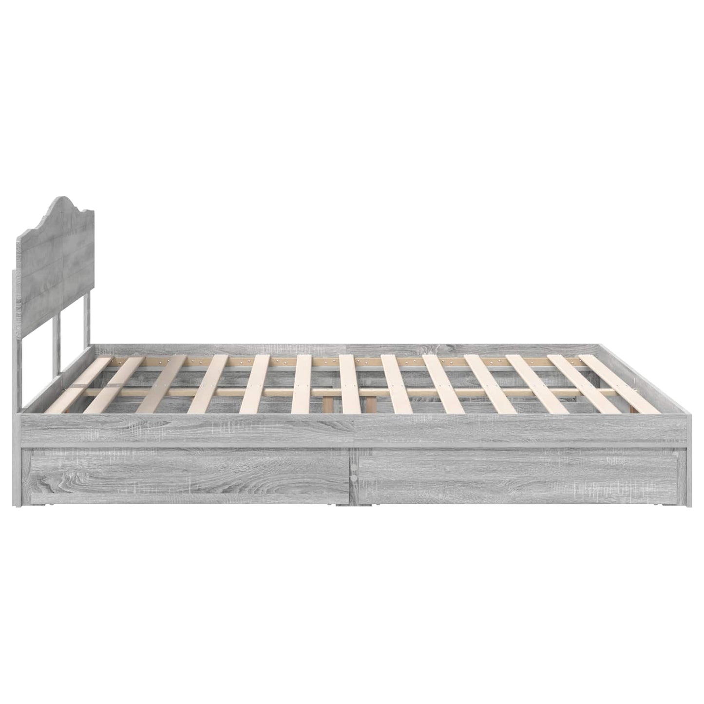 Letto con Contenitore con testiera Grigio Sonoma 200 x 200 cm | homemem39