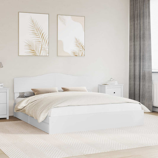 Letto con Contenitore Bianco 180 x 200 cm Legno ingegnerizzato