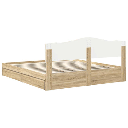 Letto con Contenitore con testiera Rovere Sonoma 180 x 200 cm | homemem39