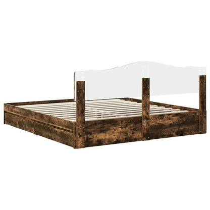 Letto con Contenitore con testiera Rovere fumé 180 x 200 cm | homemem39