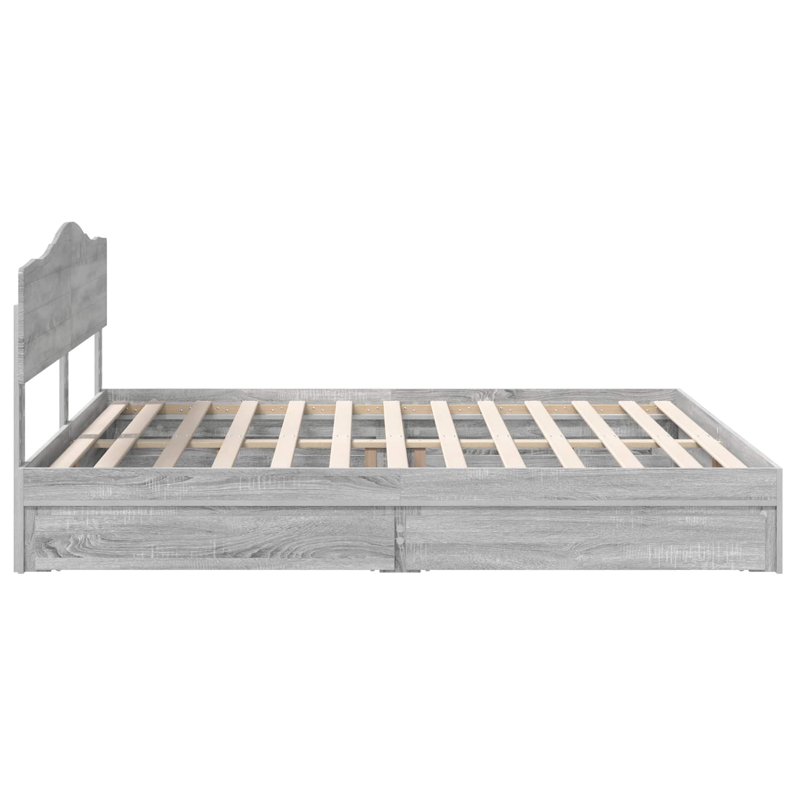 Letto con Contenitore con testiera Grigio Sonoma 180 x 200 cm | homemem39