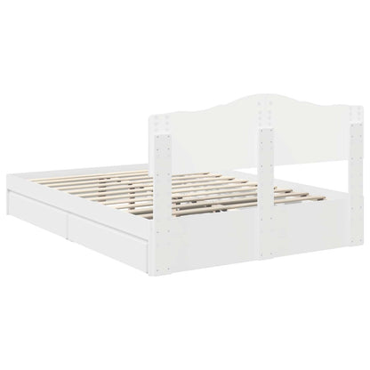 Letto con Contenitore Bianco 160 x 200 cm Legno multistrato | homemem39