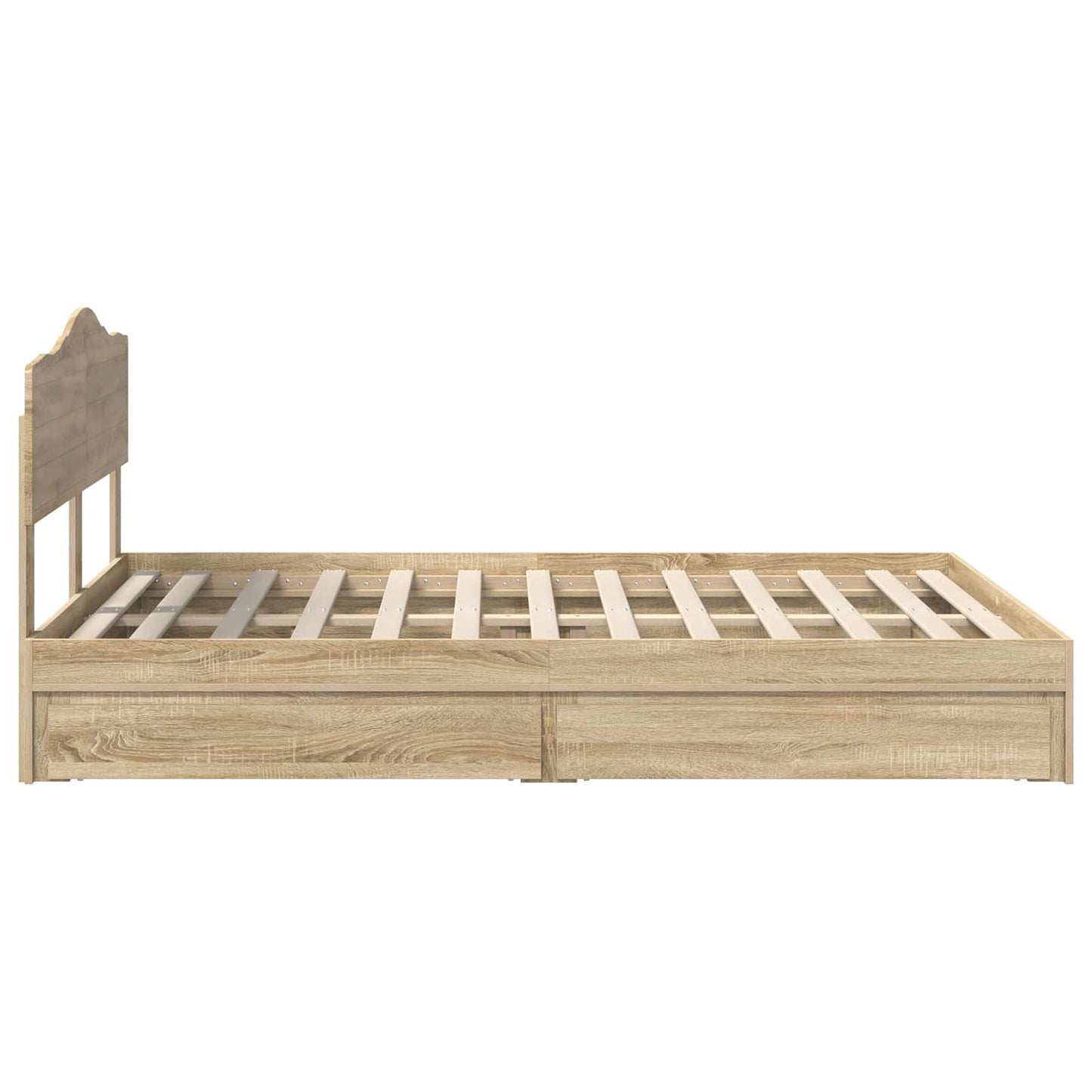 Letto con Contenitore con testiera Rovere Sonoma 160 x 200 cm | homemem39