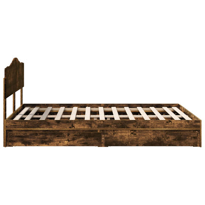 Letto con Contenitore con testiera Rovere fumé 160 x 200 cm | homemem39