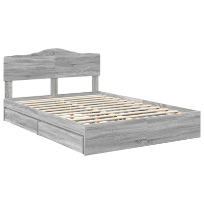 Letto con Contenitore con testiera Grigio Sonoma 160 x 200 cm | homemem39