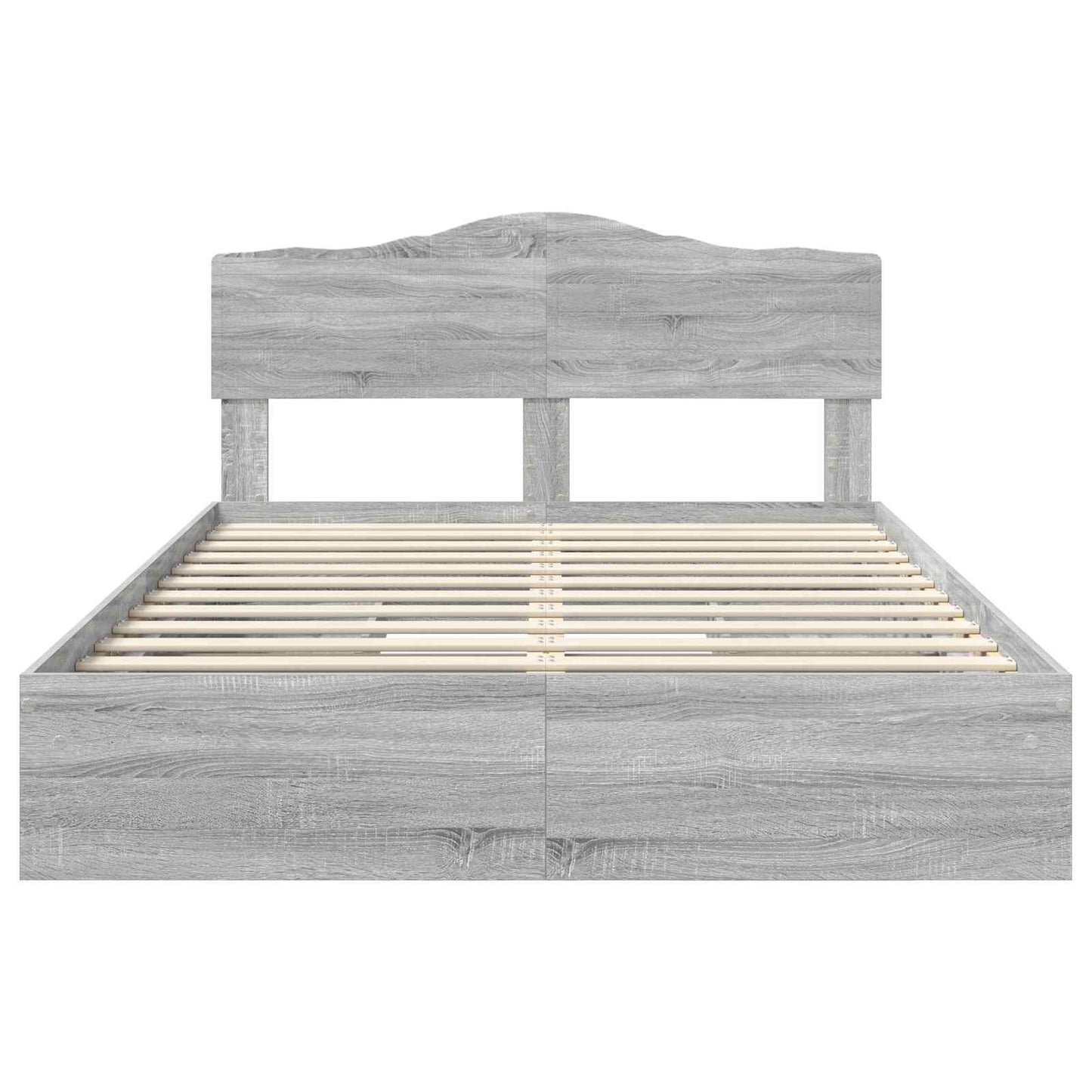 Letto con Contenitore con testiera Grigio Sonoma 160 x 200 cm | homemem39