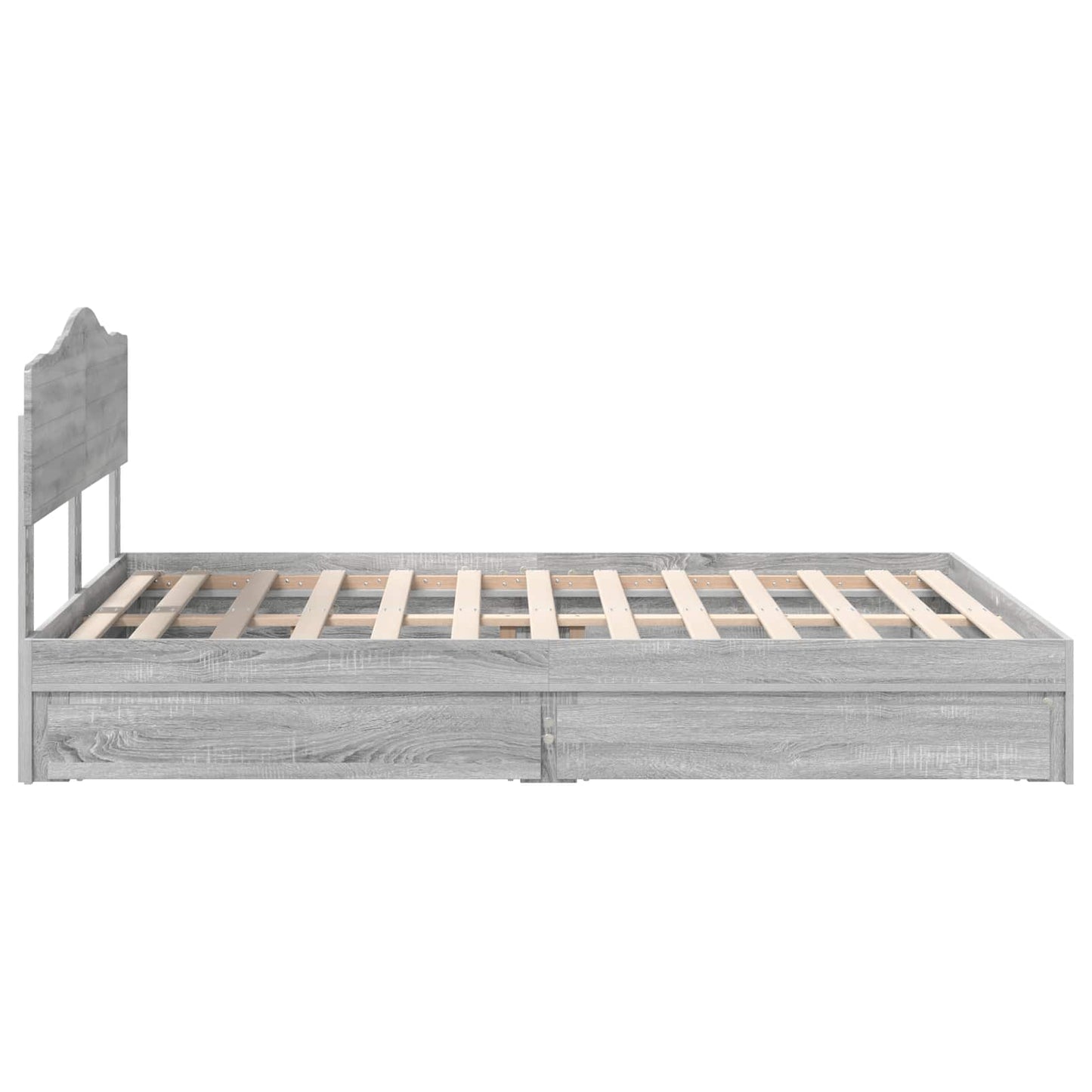 Letto con Contenitore con testiera Grigio Sonoma 160 x 200 cm | homemem39