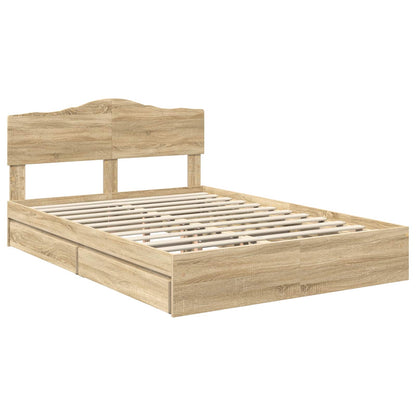 Letto con Contenitore con testiera Rovere Sonoma 150 x 200 cm | homemem39