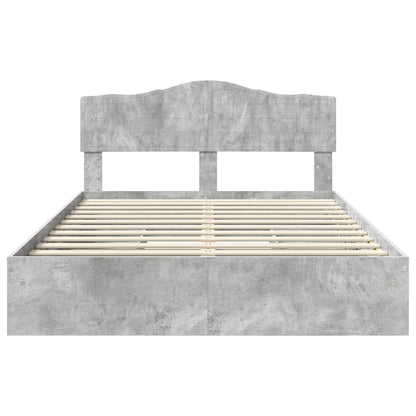 Letto con Contenitore con testiera Grigio cemento 150 x 200 cm | homemem39