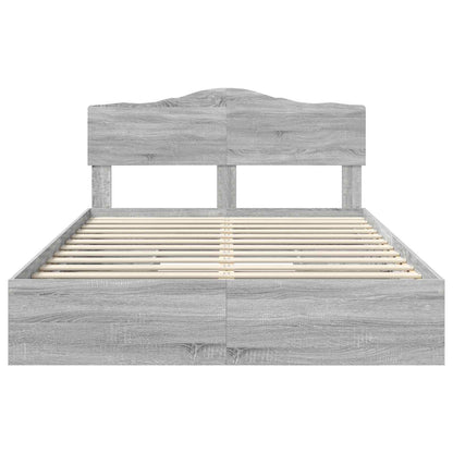Letto con Contenitore con testiera Grigio Sonoma 140 x 200 cm | homemem39