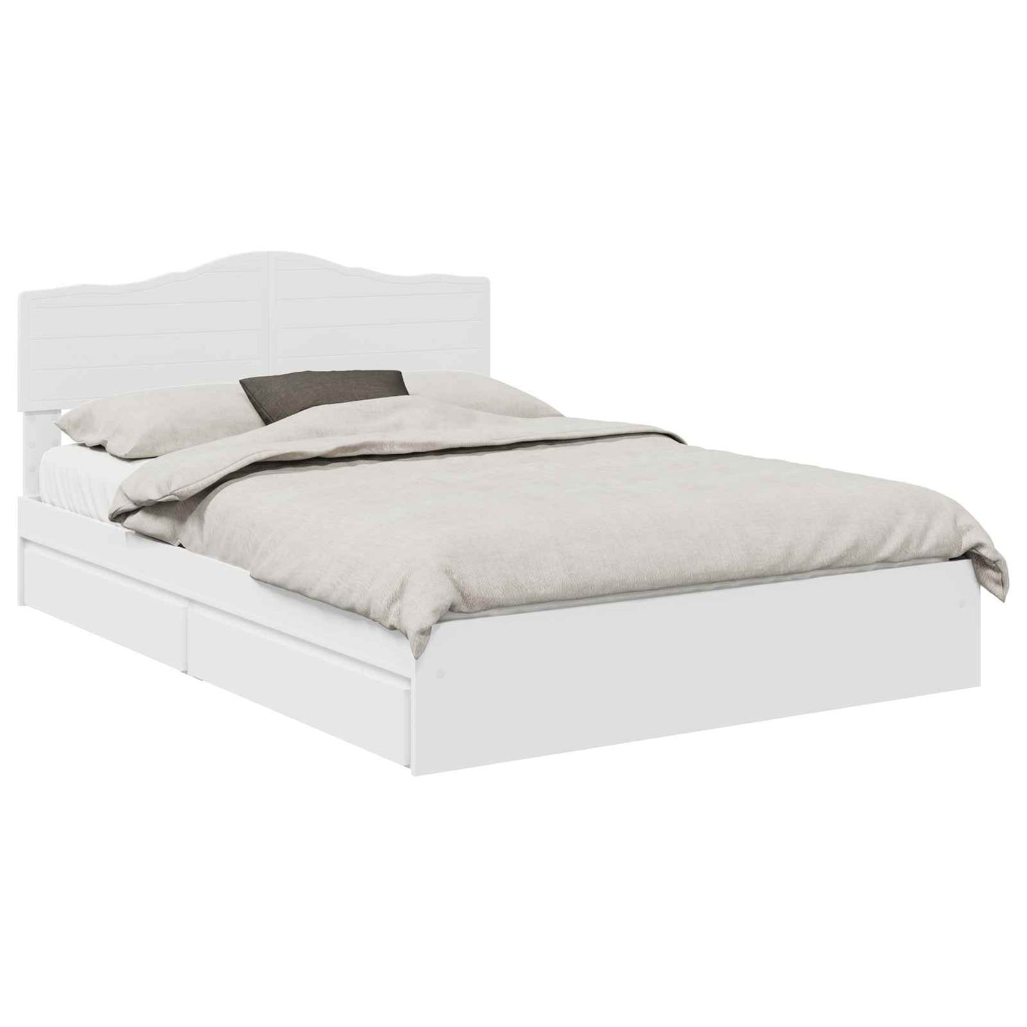 Letto con Contenitore Bianco 140 x 190 cm Legno multistrato | homemem39
