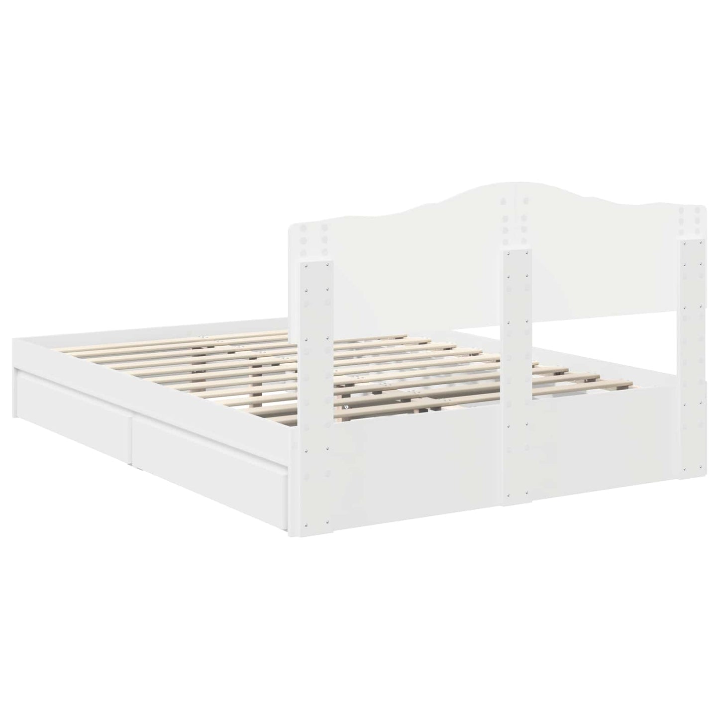 Letto con Contenitore Bianco 140 x 190 cm Legno multistrato | homemem39