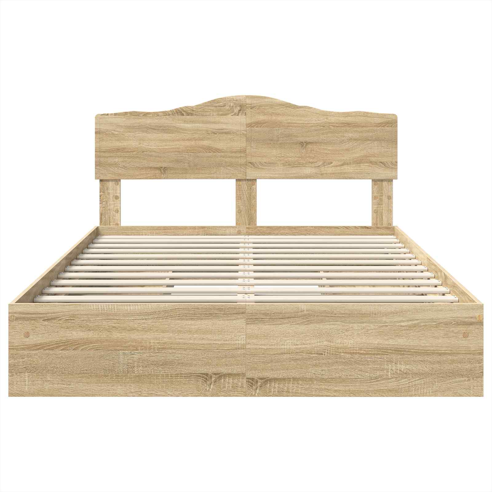 Letto con Contenitore con testiera Rovere Sonoma 140 x 190 cm | homemem39