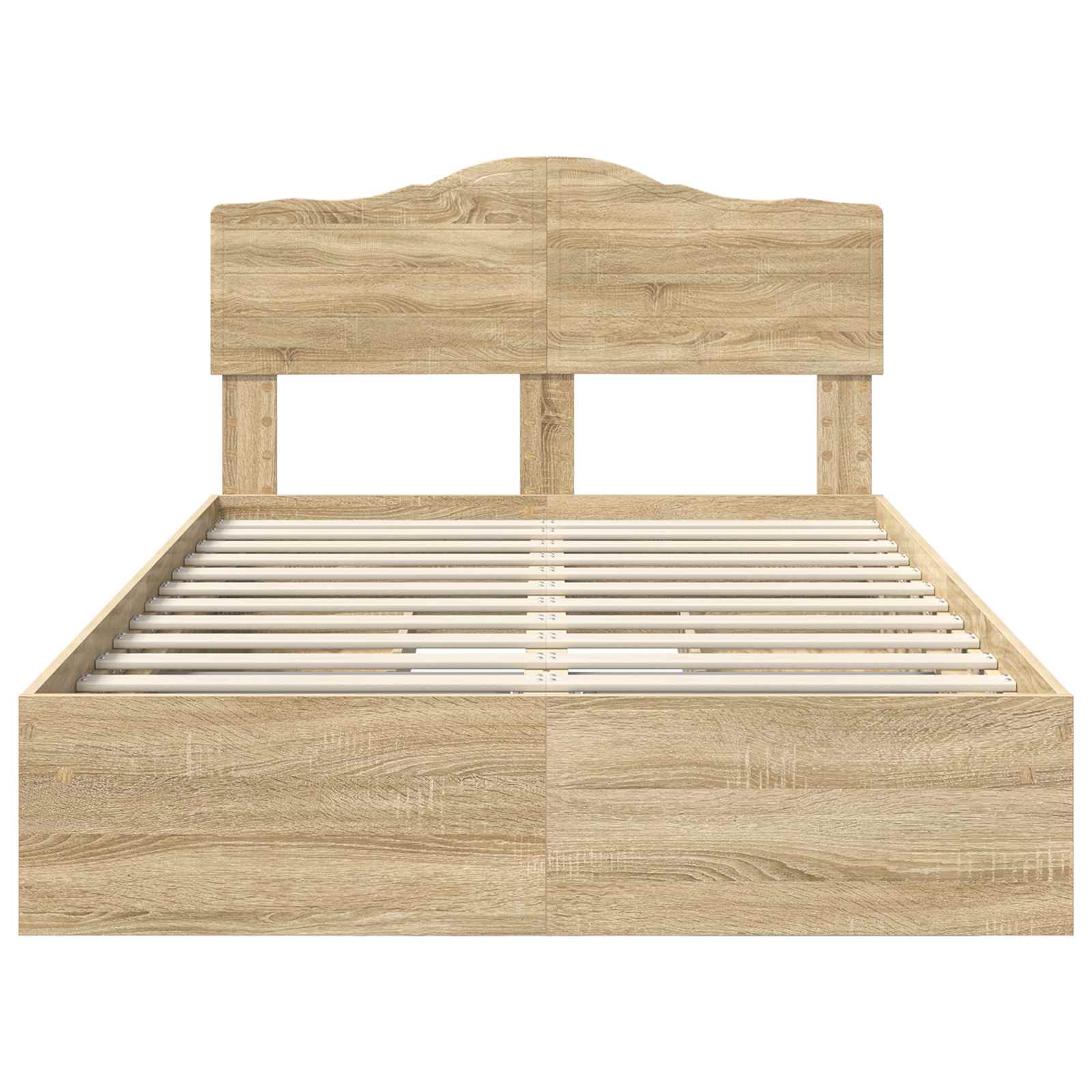 Letto con Contenitore con testiera Rovere Sonoma 135 x 190 cm | homemem39