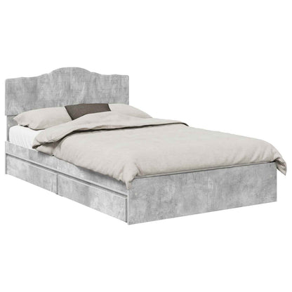 Letto con Contenitore con testiera Grigio cemento 135 x 190 cm | homemem39